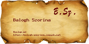 Balogh Szorina névjegykártya