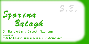 szorina balogh business card